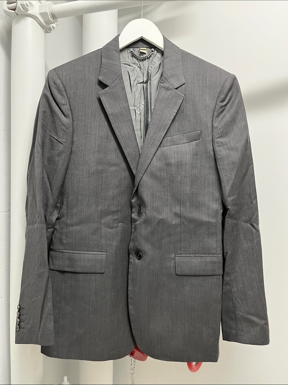 Burberry Men's Charcoal Gray Two-Button Blazer